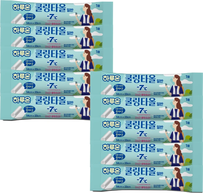 하루온 쿨링타올 일반, 1매입, 10개