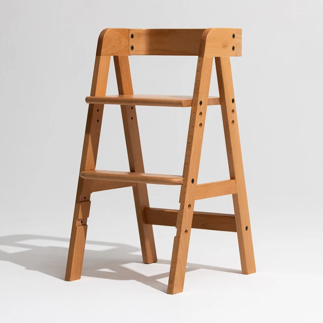 Hoo 아동용 라운드 원목 식탁의자, Wood