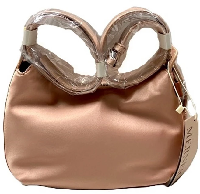 코오롱 쿠론 여성 론 라미엔느 사틴 토트백 핑크 경량 데일리백