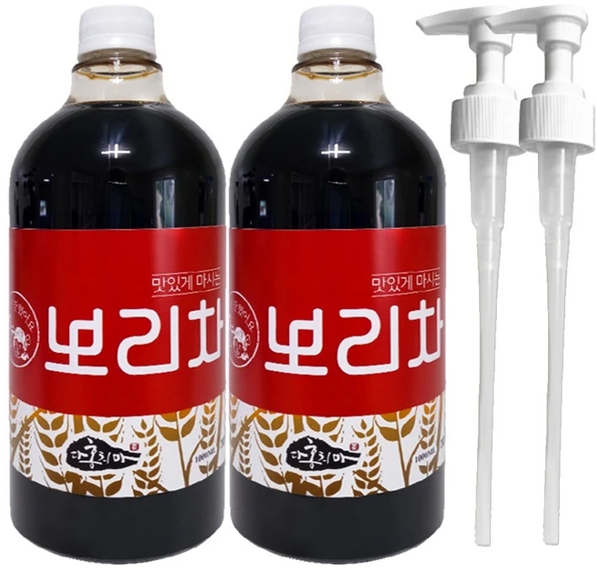 홍치마 대용량 국산 보리차 원액 액상 100%볶은보리 농축액 건강차 1000ml 다홍치마 (물병 X), 2개