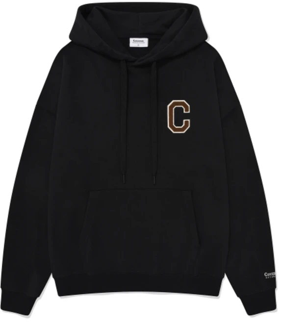국내배송 커버낫 C 로고 후디 블랙