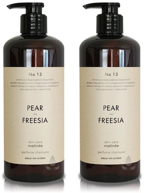 미쟝센 미쟝센 스킨케어 퍼퓸 샴푸 페어앤프리지아향 900ml, 2개