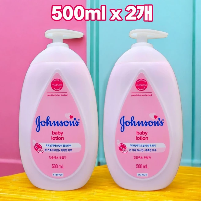 존슨즈 베이비 로션 핑크, 500ml, 2개