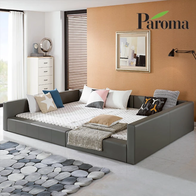 파로마 다비드 패밀리 킹+킹 침대 시리즈, 그레이, 프레임+파워본넬