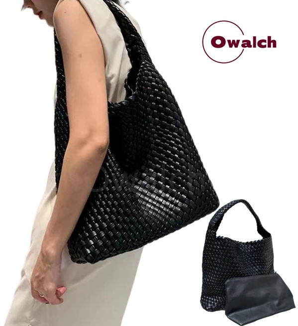 Owalch 숄더 +클러치백여성 미니 크로스백 핸드백 가벼운 경량 여자 가죽 숄더백 가방 위빙백 토트