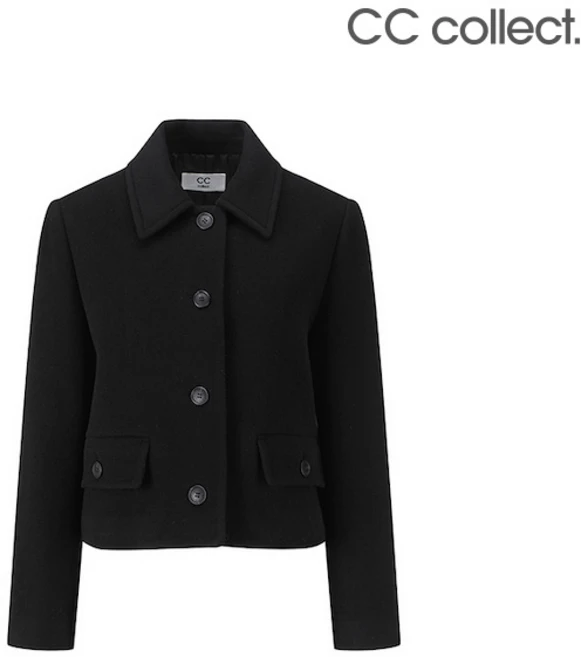 CC콜렉트 [CC콜렉트] 셔츠카라 울 크롭자켓 BK_C241MSF007 575192, 55, Black_BK1