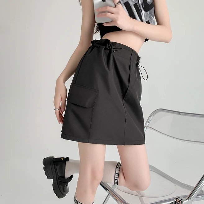 POMTOR 여성 여름 하이웨스트 캐주얼 미니스커트