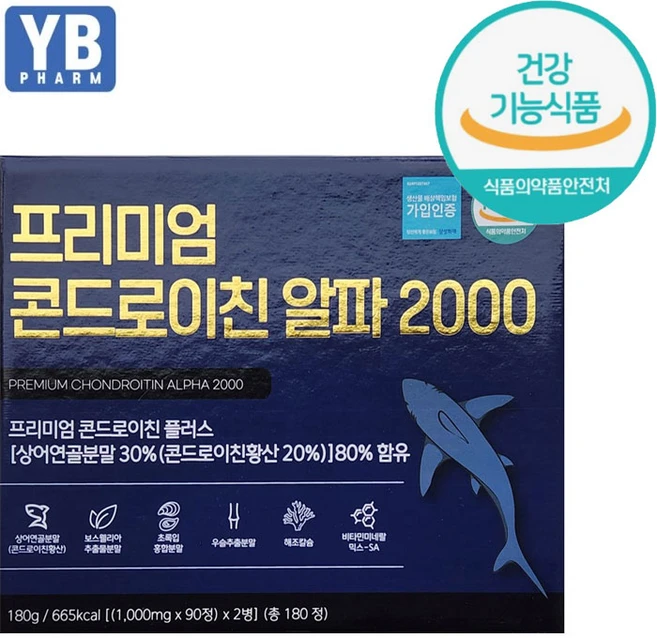 프리미엄 콘드로이친 알파 2000 180정(관절영양제), 1세트, 180정