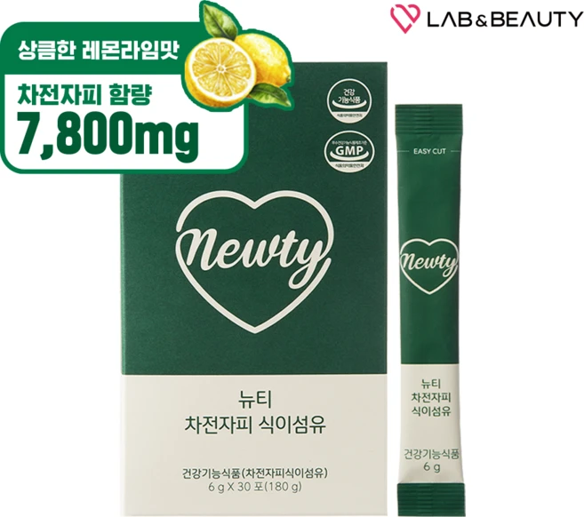 랩앤뷰티 뉴티 차전자피 식이섬유 6g 30포, 180g, 1개