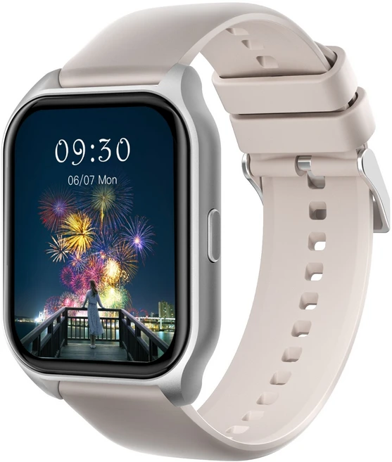 DAICOO 다이코 통화가능 GPS 블루투스 스마트워치 42mm R8, 실버, 4.2cm, GPS + 블루투스