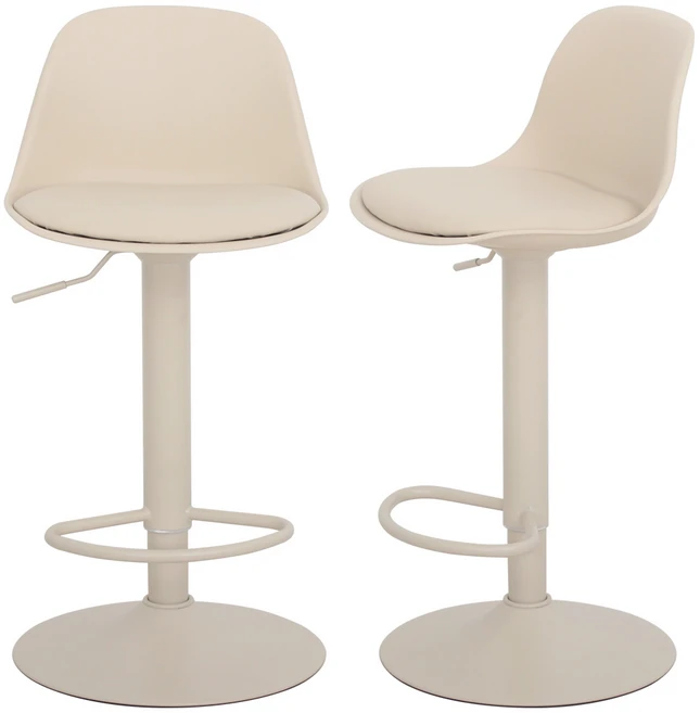 베스트렉 파우더코팅 심플 바의자 발걸이형 A121 2p, 베이지, 2개