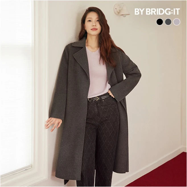 [바이브리짓] ○ 25FW 울 캐시미어 블렌디드 핸드메이드 롱코트