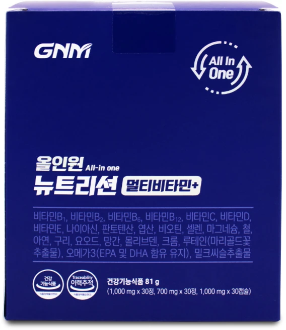 GNM 올인원 뉴트리션 멀티비타민+, 30회분, 1개
