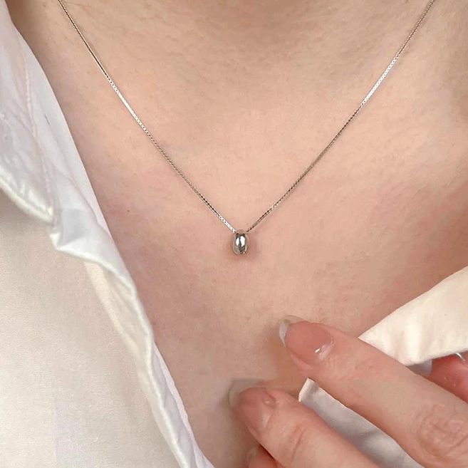 FANSYLI 14k 은목걸이 빈 콩 포인트 레이어드 실버925 펜던트 순은 체인목걸이 초커목걸이 여자친구생일선물 0429JLL064