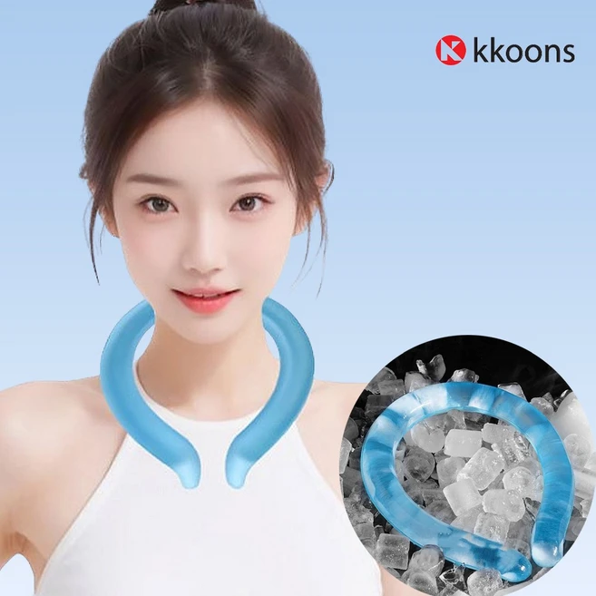 1+1 꾼스 4세대 강력 냉감 시원한 쿨링 아이스 넥밴드 목걸이 넥쿨러, 블루1+1, 2개