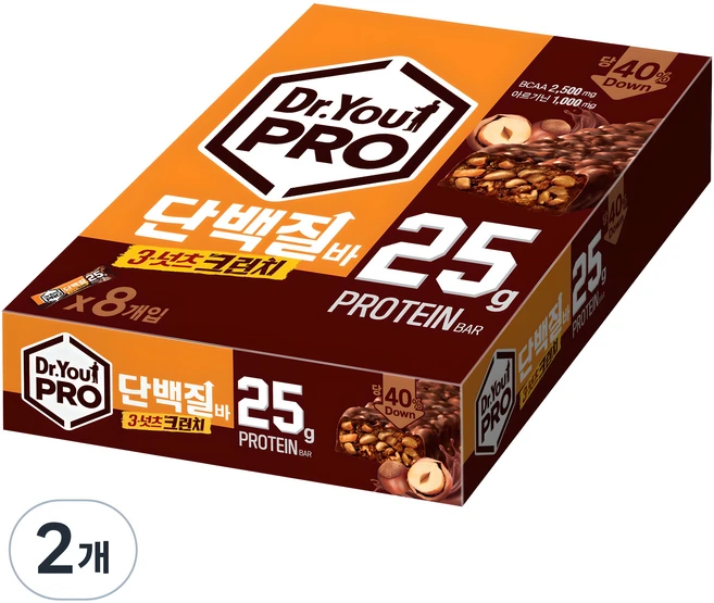 닥터유 프로 단백질바 3넛츠크런치, 560g, 2개
