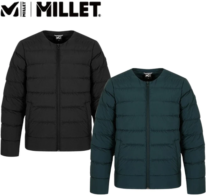 밀레 MILLET 남성 이월상품 [역시즌 특가] 데일리 일상 및 출퇴근 원픽 U라운드넥 경량 일반 기본형 경량패딩 다운 점퍼