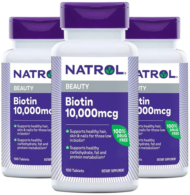 나트롤 비오틴 뷰티 10000mcg 타블렛, 100정, 3개