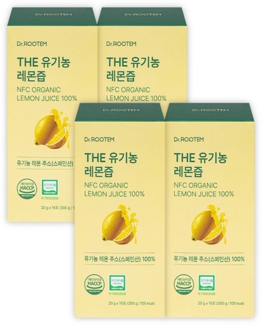 닥터루템 유기농 레몬즙 원액 100 % 스틱 스페인산, 60개, 20ml