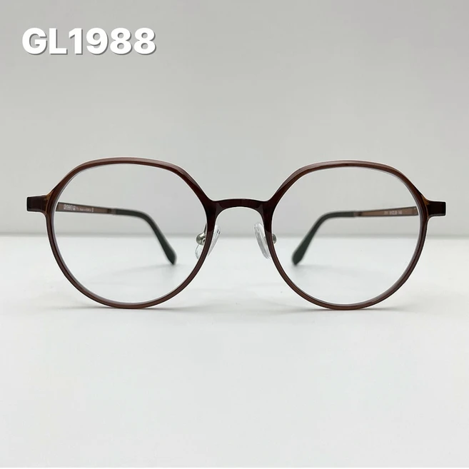 GL1988 울템 다각형 윤은혜의 왓츠인마이백 2023 블루라이트안경, 브라운, 1개