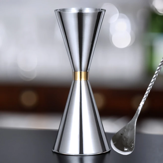 칵테일지거30ml/60ml 바스푼세트, 골드링, 실버, 1세트