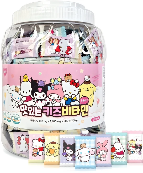 아텍스 산리오 캐릭터즈 맛있는 키즈 비타민 500정, 1개