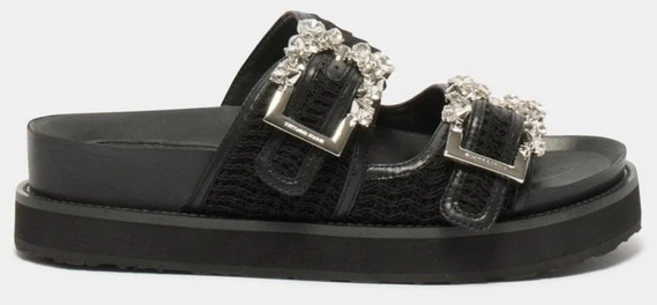 [브랜드정품] 슈콤마보니 Jewelry buckle slide(black) 발편한 여름 샌들