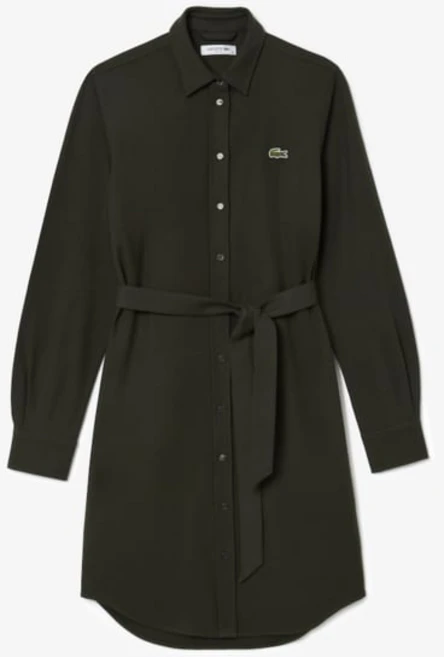 [매장정품] 라코스테 여성 벨티드 피케 셔츠 드레스 EF3263-54N L7A 다크카키
