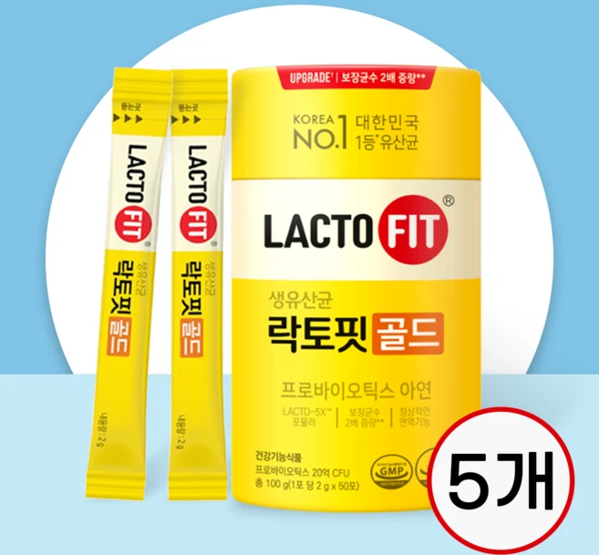 종근당건당 락토핏 생유산균 골드 프로바이오틱스, 100g, 5개