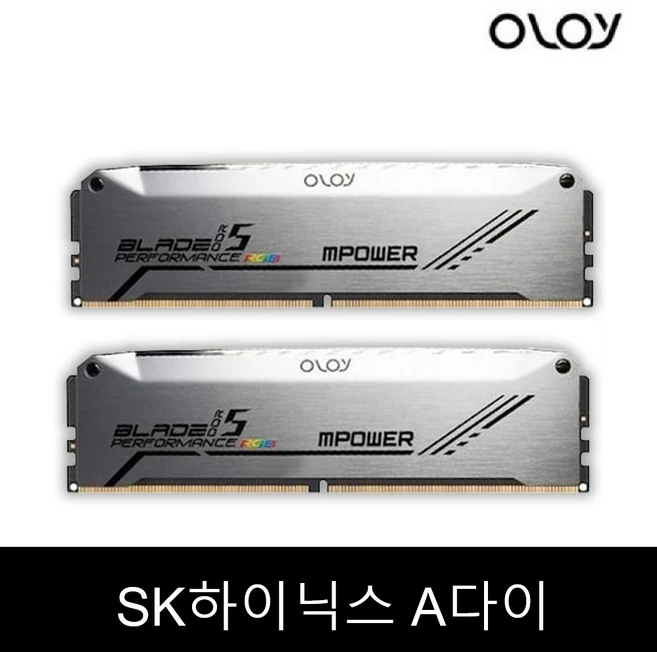 OLOy DDR5-6000 CL28 BLADE RGB MPOWER SILVER 패키지 올로이앤코 32GB(16Gx2) PC 데스크탑 메모리, 2개