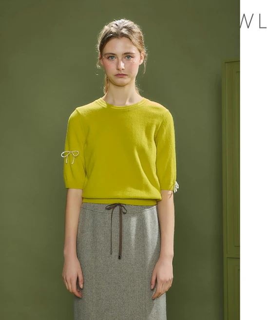 듀엘 캐롤 하프 슬리브 니트 풀오버 D244KSK101