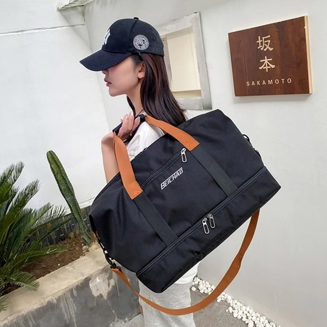 캐리어결합 휴대용 여행가방 신발 분리수납 보스턴백