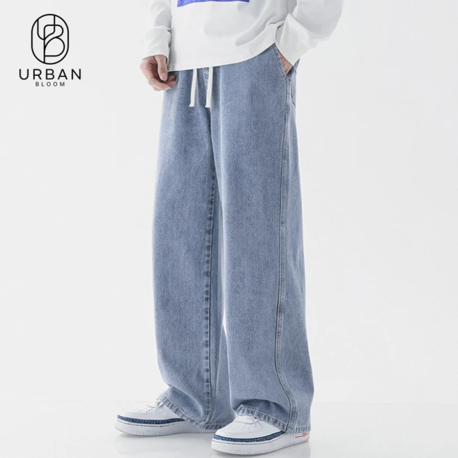 일이오 남자 스탠다드 밴딩 와이드 데님팬츠