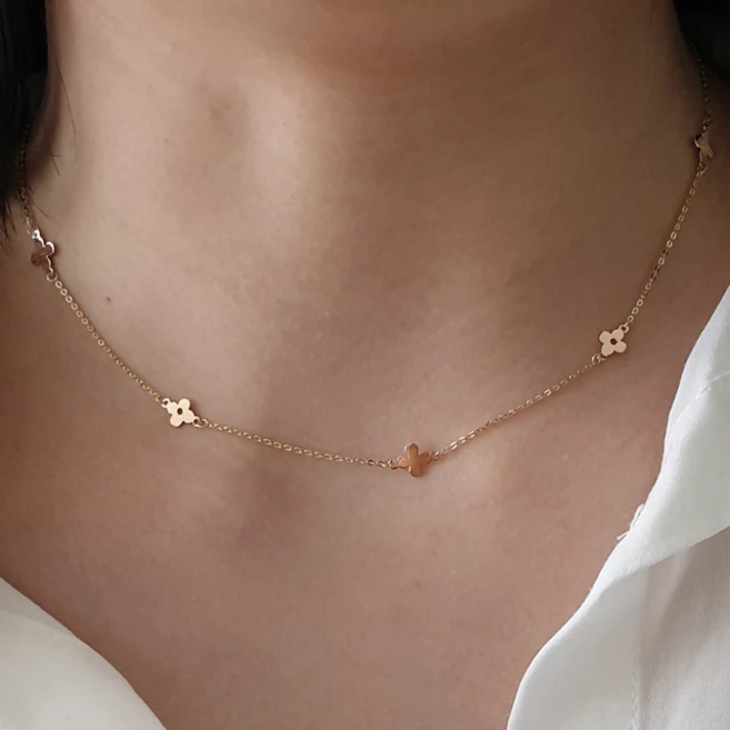 14K 18K 크로바 목걸이