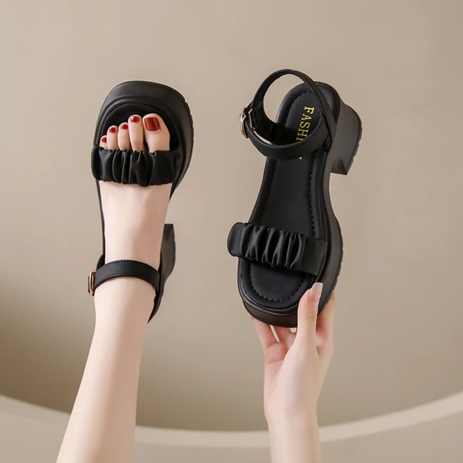 ANYOU 여성 키높이 통굽 샌들 편안한 샌들