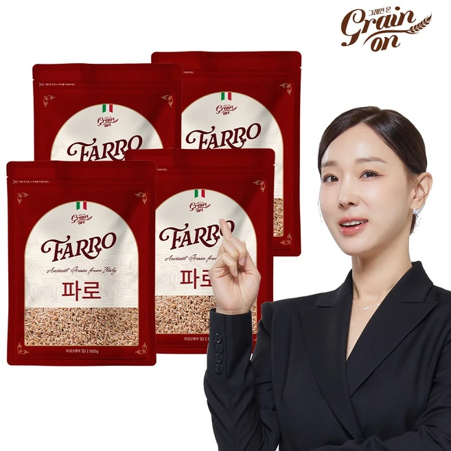 그레인온 파로(엠머) 밀, 500g, 4개