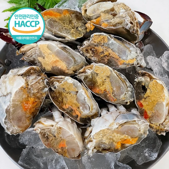 국내산 연평도 급냉 특품 손질 절단 암꽃게, 1박스, 절단 암꽃게 1kg (6-12조각)