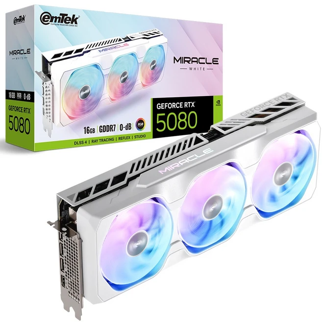 이엠텍 지포스 RTX 5080 MIRACLE WHITE D7 16GB