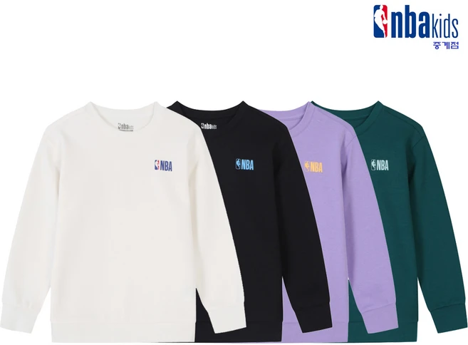 NBA키즈 NC신구로 기본 로고 디자인의 베이직 스몰로고 맨투맨 K241Z1999P_00