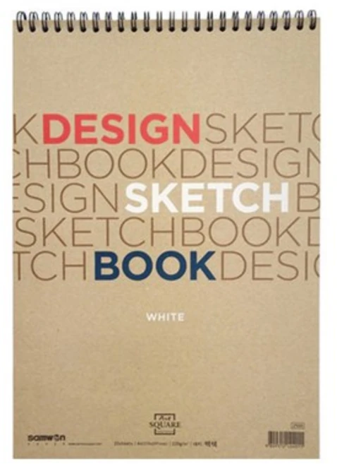 ZFI162829아트스퀘어 디자인 스케치북 A4 20매 세로형 4개, 단일 지류 사이즈