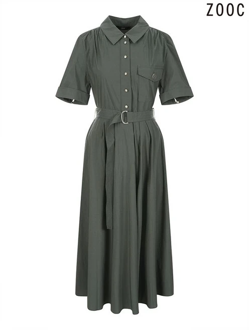 주크 벨티드 카라넥 셔츠원피스 V233MSE903 KA