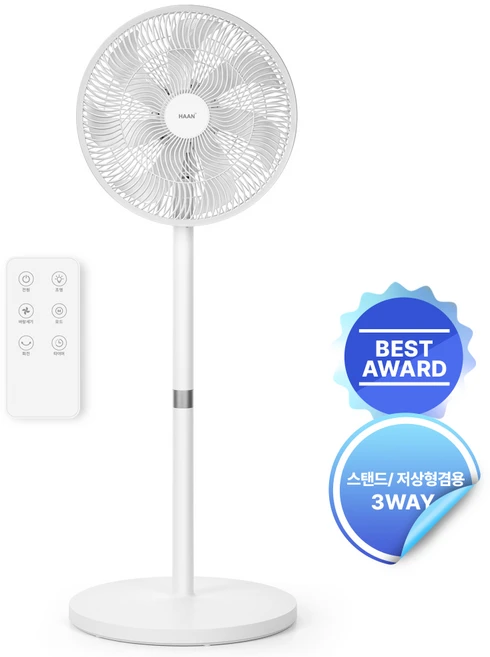 [25년 신제품] HAAN 리모컨 선풍기 스탠드 좌식 겸용, hac1(white)