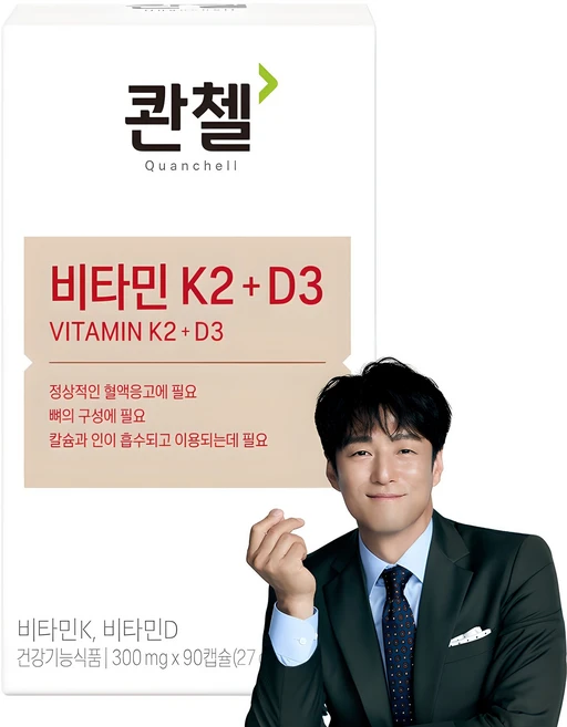 콴첼 비타민 K2 + D3, 90정, 1개