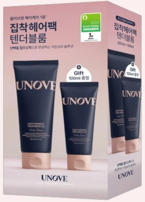 [본사정품] 미니증정! 어노브 딥 데미지 트리트먼트 EX 텐더블룸 집착헤어팩 UNOVE DEEP DAMAGE TREATEMENT EX, 1개, 307ml