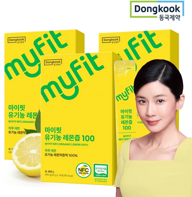 동국제약 마이핏 이보영 100% 유기농 레몬즙 NFC 원액 스틱, 20g, 42개