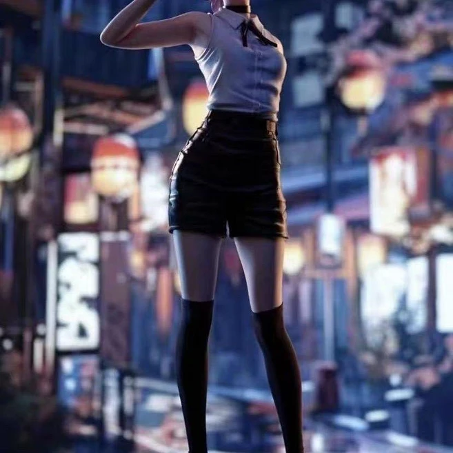 유록이네 체인소맨 레제 피규어 전기톱맨 미소녀 모델 교체형, 1개