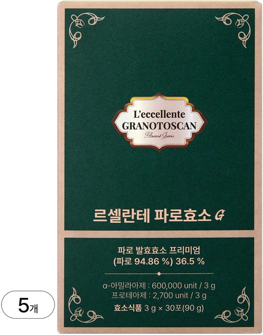 그레인온 르셀란테파로효소G 30포, 90g, 5개