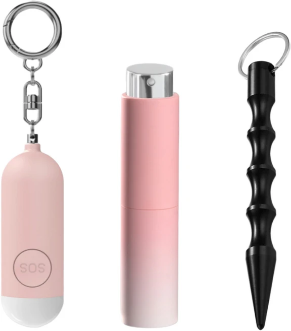 가드락 휴대용 호신용품 풀세트, 1세트, 라이트 핑크