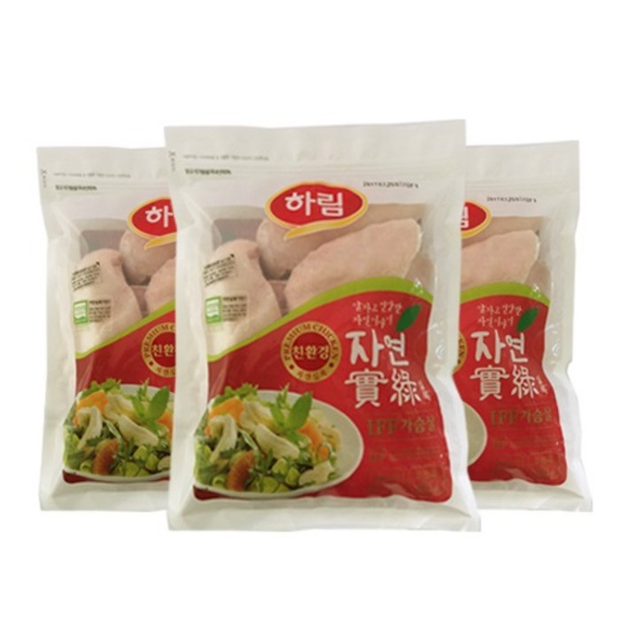 [하림] 자연실록 IFF가슴살, 800g, 3팩 대표 이미지 - IFF 닭가슴살 추천