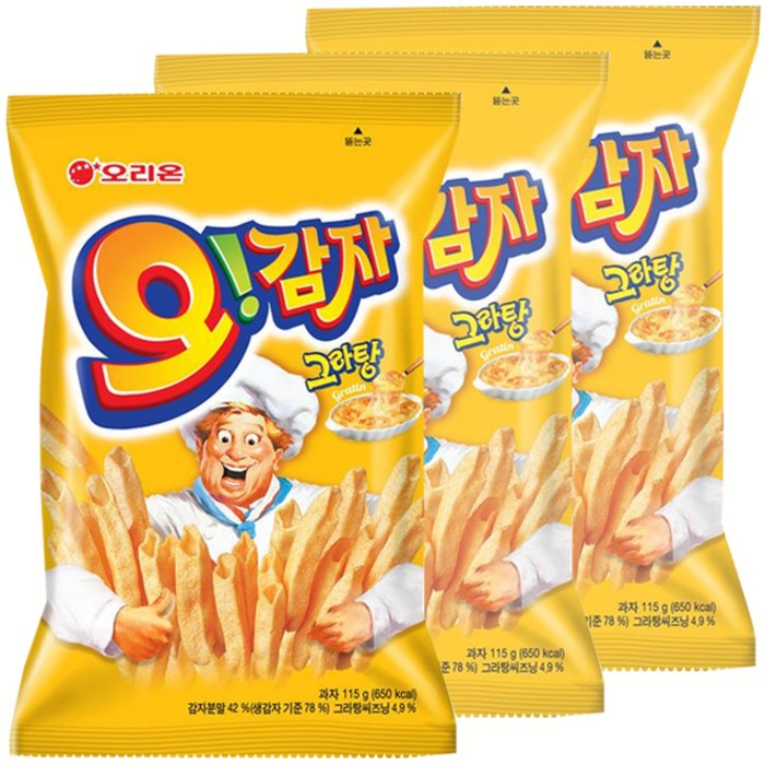 오리온 오감자 그라탕 스낵, 115g, 3개입 대표 이미지 - 감자칩 추천